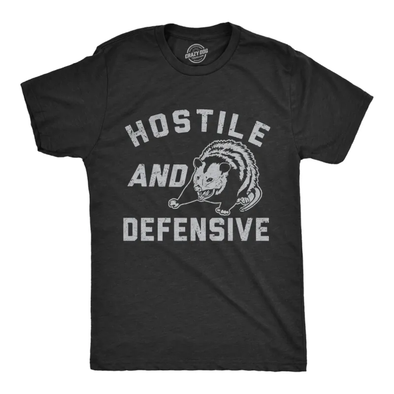 Hostile And Defensive Men's T Shirt sold by Crazy Dog T-Shirts