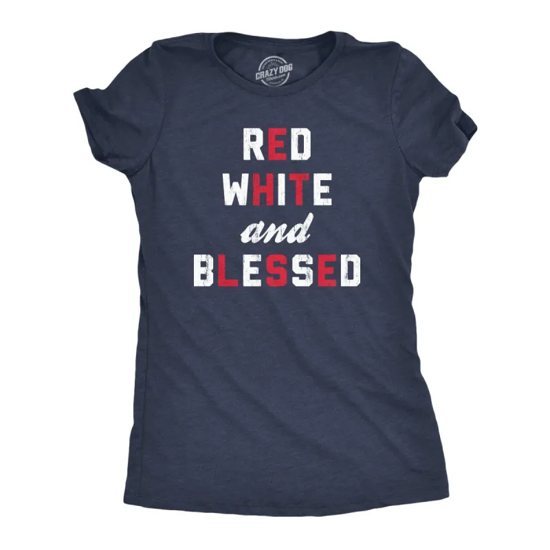 Red White And Blessed Women's T Shirt sold by Crazy Dog T-Shirts