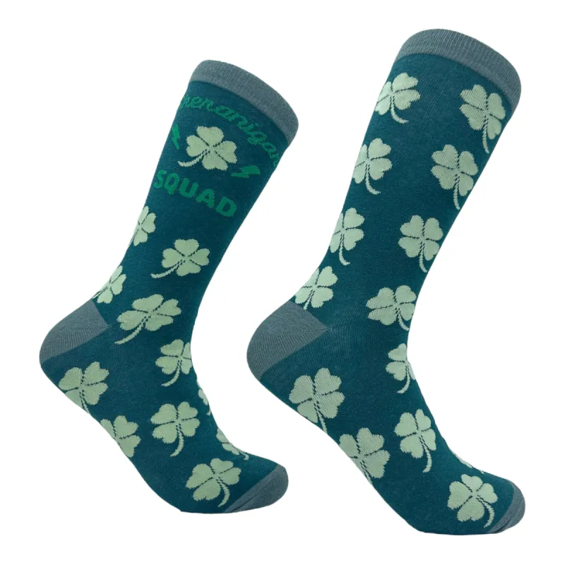 Men's Shenanigans Squad Socks Funny St Paddys Day Parade Novelty Footwear sold by Crazy Dog T-Shirts