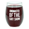 Ring Master Of The Shit Show Wine Glass sold by Crazy Dog T-Shirts