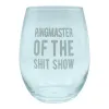 Ring Master Of The Shit Show Wine Glass sold by Crazy Dog T-Shirts