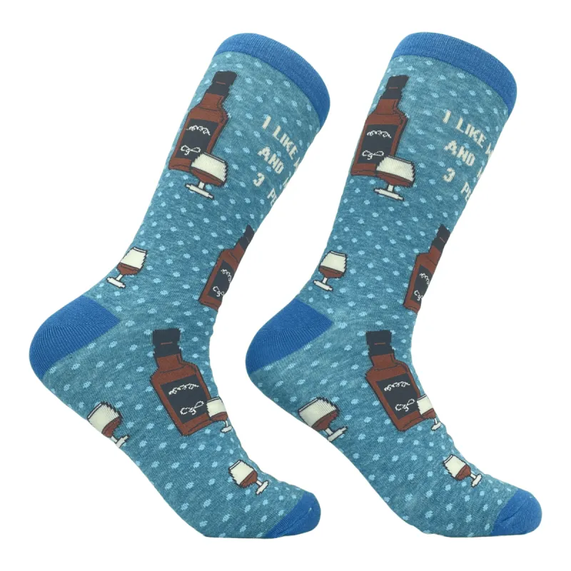 Men's I Like Whiskey And Maybe 3 People Socks sold by Crazy Dog T-Shirts