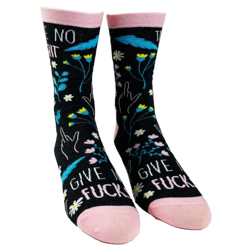 Women's Take No Shit Give No Fucks Socks sold by Crazy Dog T-Shirts