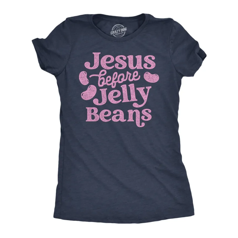 Jesus Before Jelly Beans Women's T Shirt sold by Crazy Dog T-Shirts