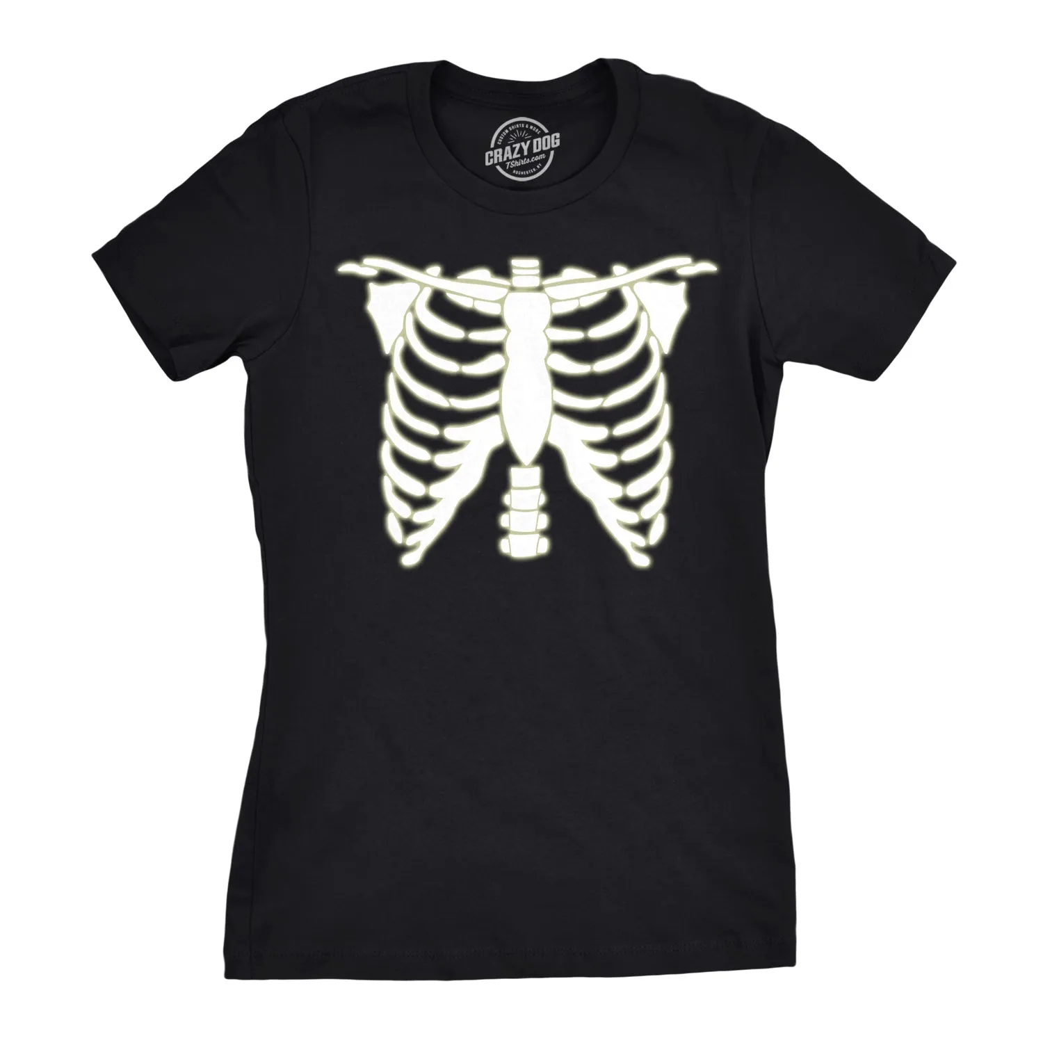 Glowing Skeleton Rib Cage Halloween Women's T Shirt sold by Crazy Dog T-Shirts