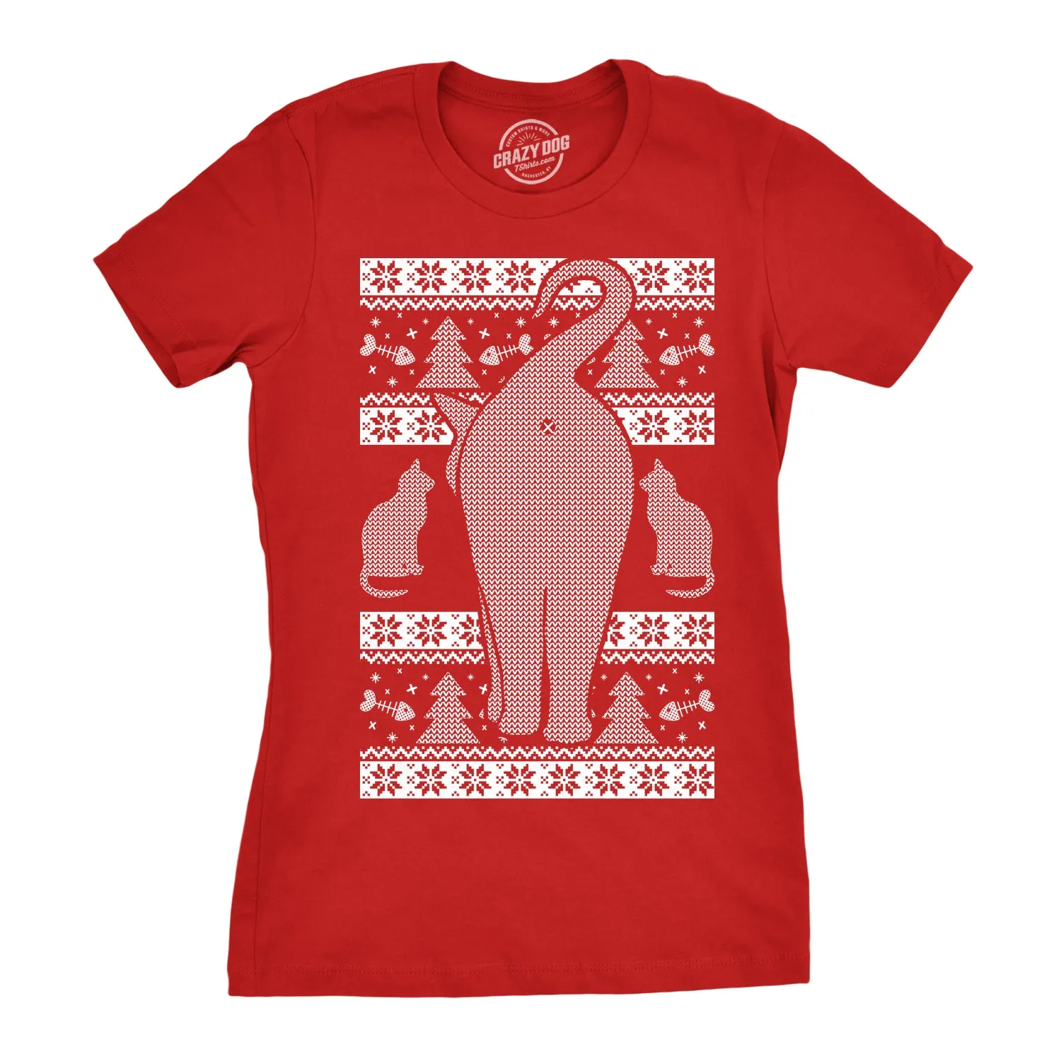 Festive Feline Butt Women's T Shirt sold by Crazy Dog T-Shirts