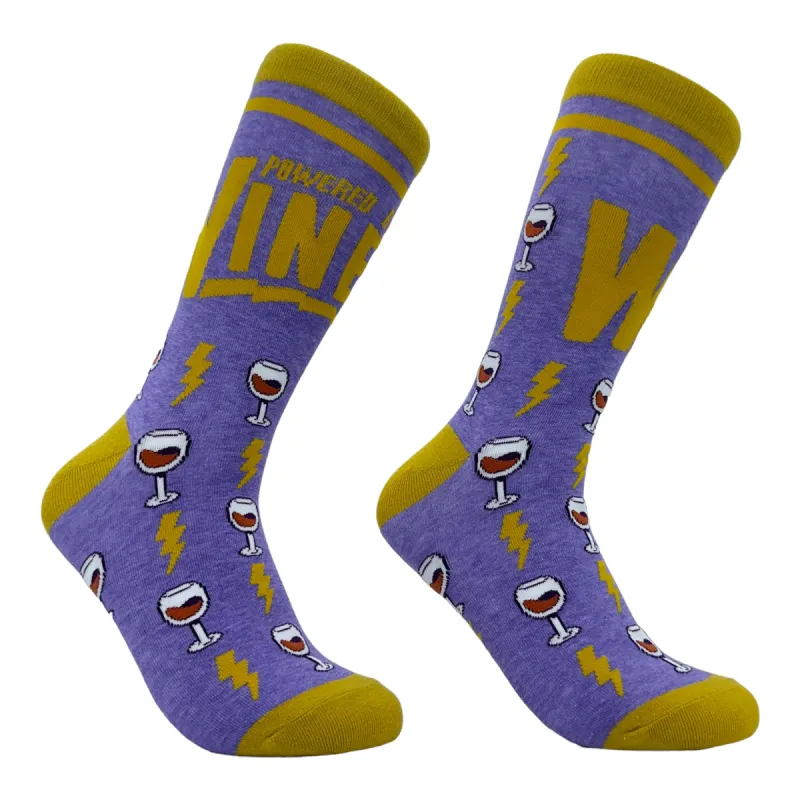 Women's Powered By Wine Socks sold by Crazy Dog T-Shirts