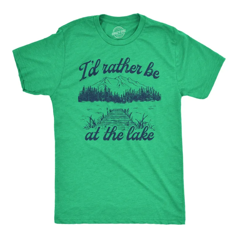 Id Rather Be At The Lake Men's T Shirt sold by Crazy Dog T-Shirts