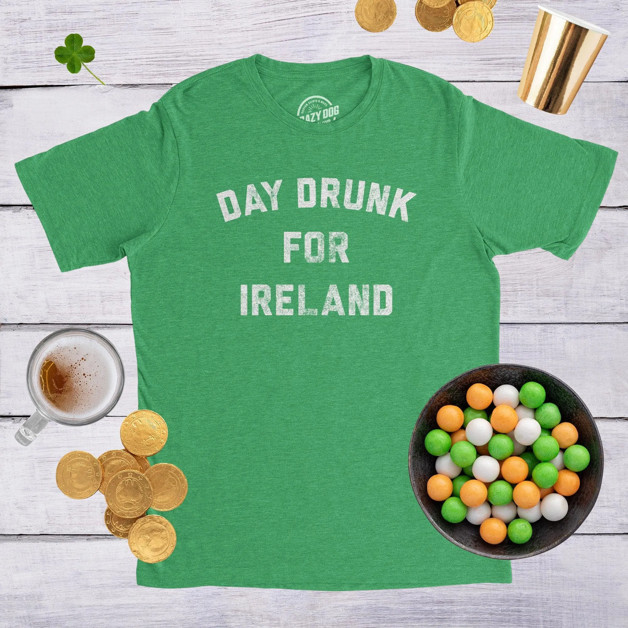 Day Drunk For Ireland Men's T Shirt sold by Crazy Dog T-Shirts product image thumbnail 3