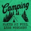 Camping Makes Me Feel Less Murdery Women's T Shirt sold by Crazy Dog T-Shirts