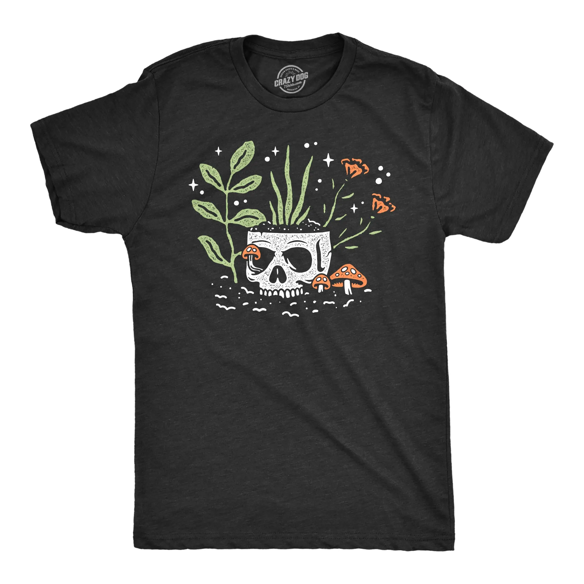 Skull Flowers Men's T Shirt sold by Crazy Dog T-Shirts