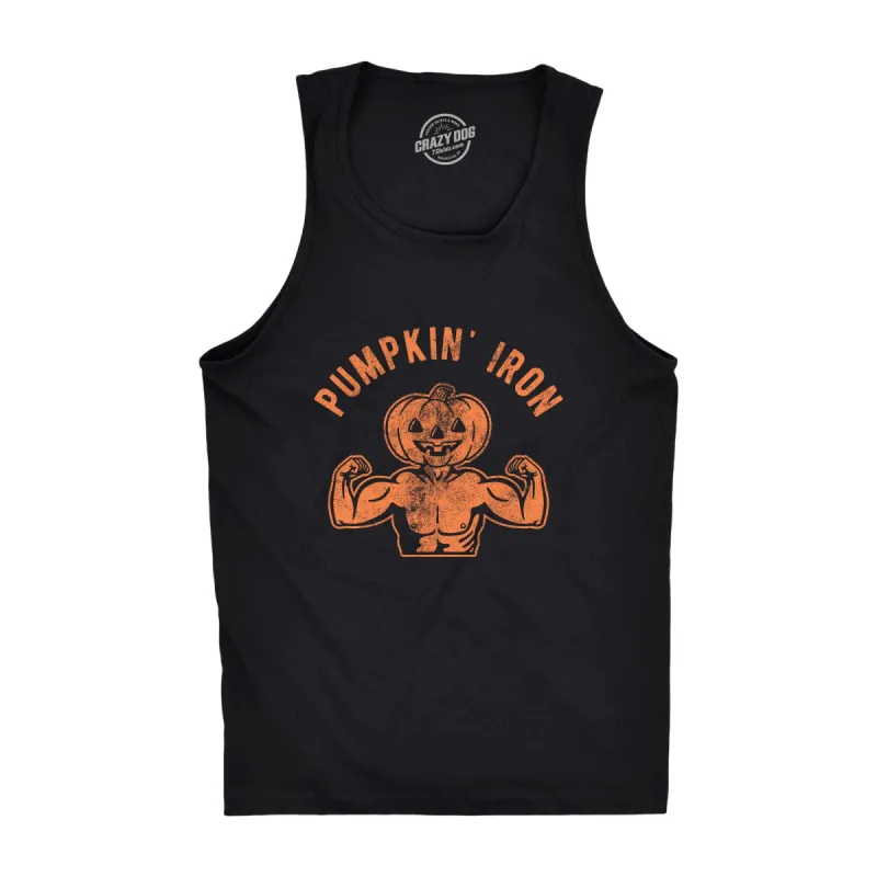 Pumpkin Iron Men's Tank Top sold by Crazy Dog T-Shirts