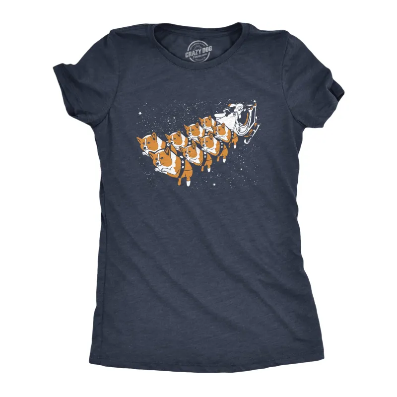 Corgi Sleigh Women's T Shirt sold by Crazy Dog T-Shirts