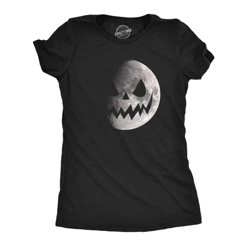 Moon Jack O Lantern Women's T Shirt sold by Crazy Dog T-Shirts