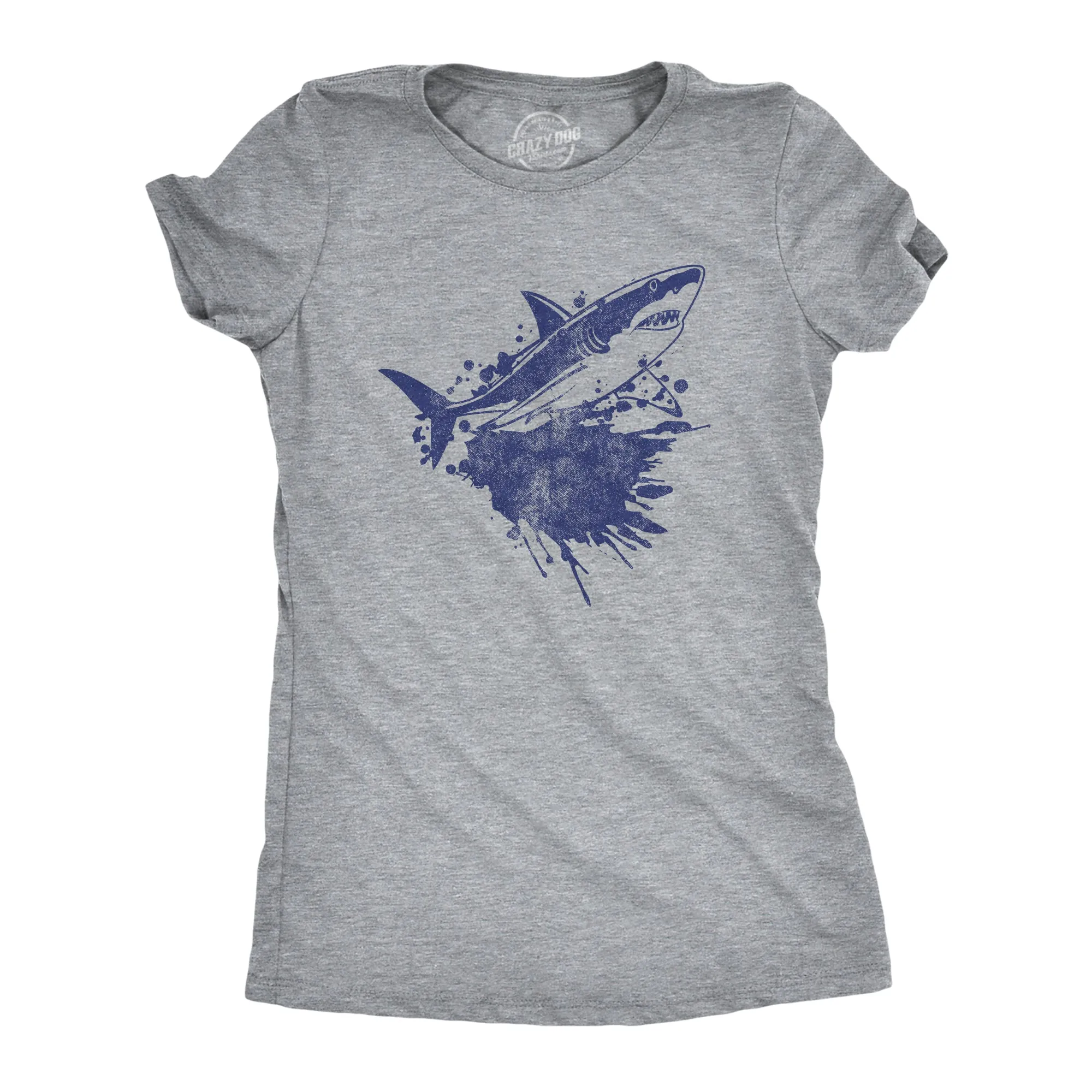 Shark Ink Splatter Women's T Shirt sold by Crazy Dog T-Shirts