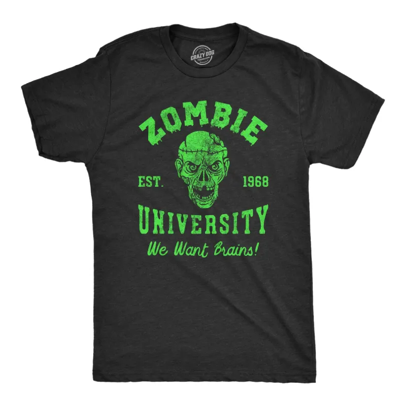 Zombie University Men's T Shirt sold by Crazy Dog T-Shirts