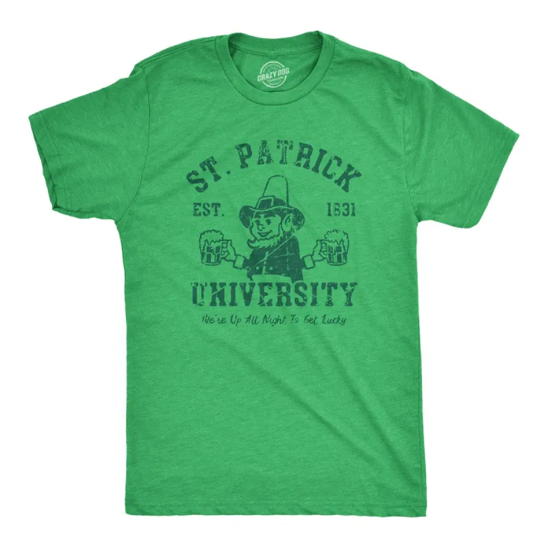 St Patrick University Men's T Shirt sold by Crazy Dog T-Shirts