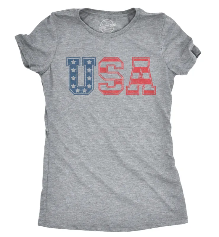 USA Women's T Shirt sold by Crazy Dog T-Shirts