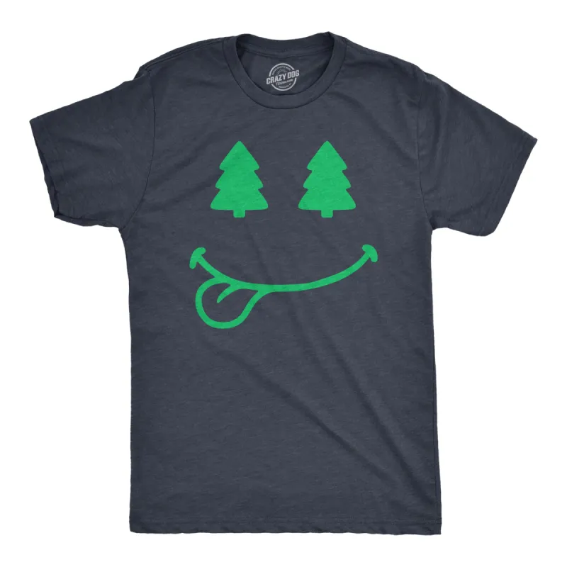 Christmas Tree Eyes Smile Men's T Shirt sold by Crazy Dog T-Shirts
