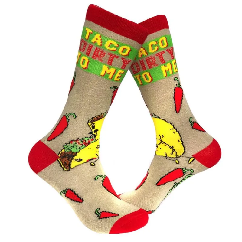 Mens Taco Dirty To Me Socks sold by Crazy Dog T-Shirts