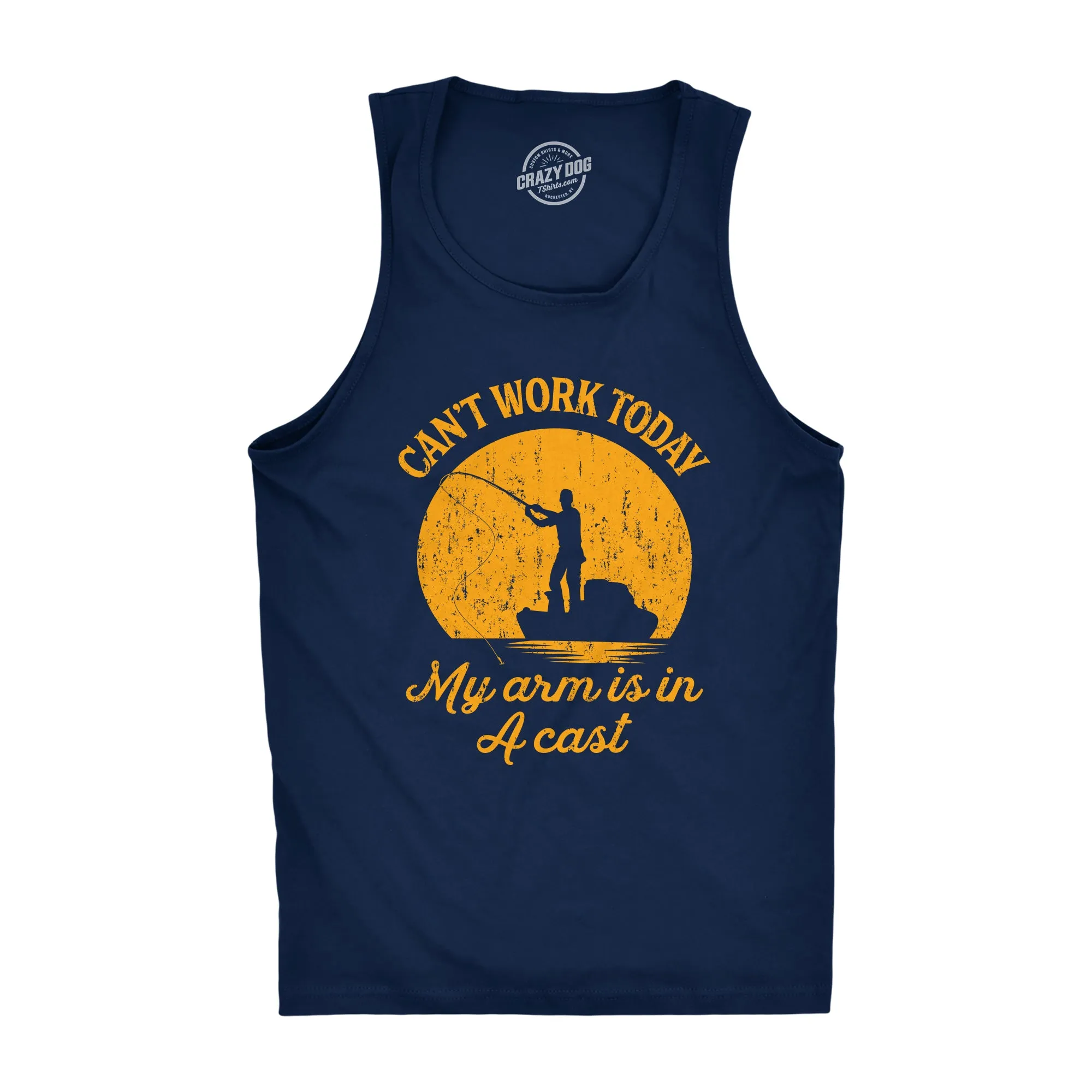 Can't Work Today My Arm Is In A Cast Men's Tank Top sold by Crazy Dog T-Shirts