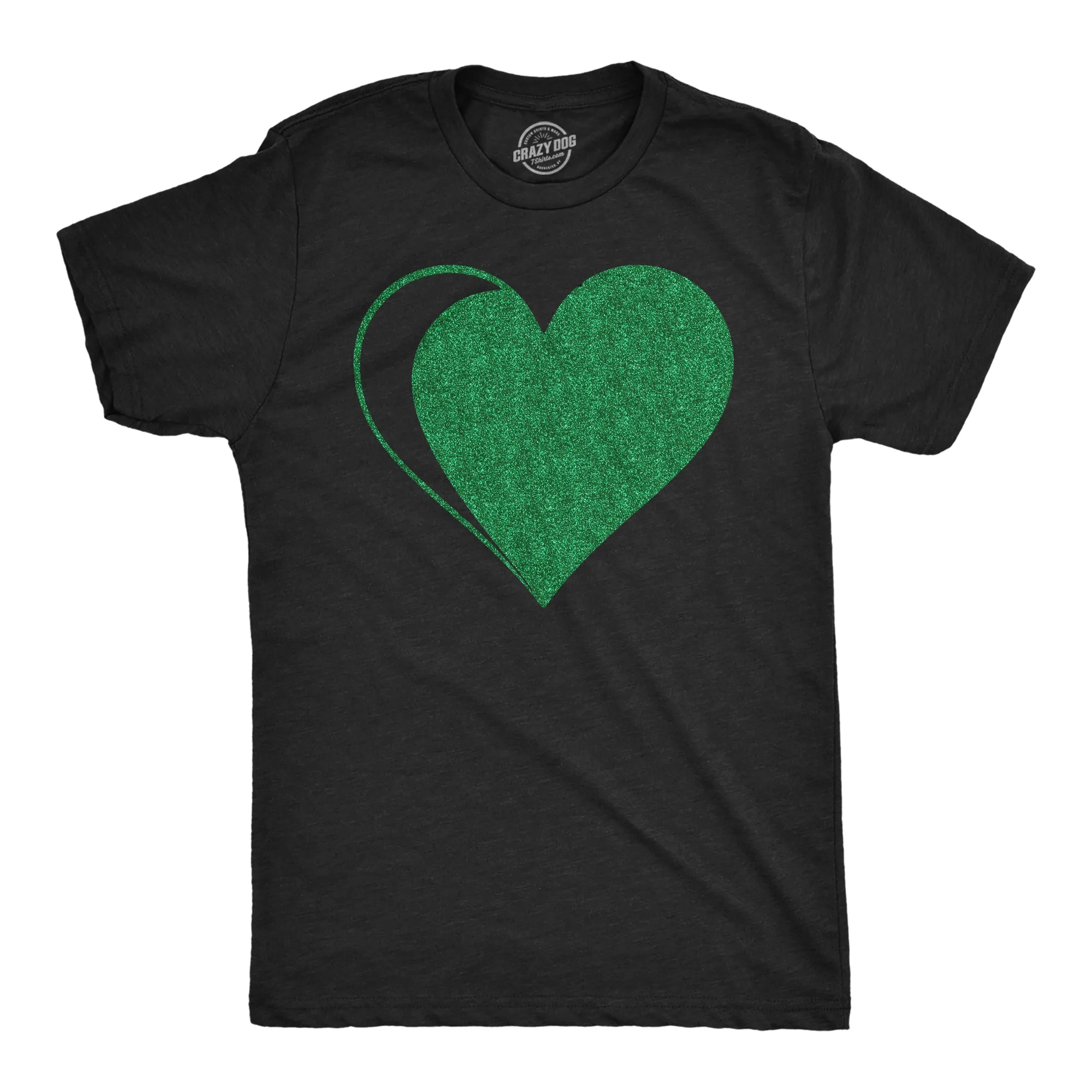 Green Glitter Heart Men's T Shirt sold by Crazy Dog T-Shirts