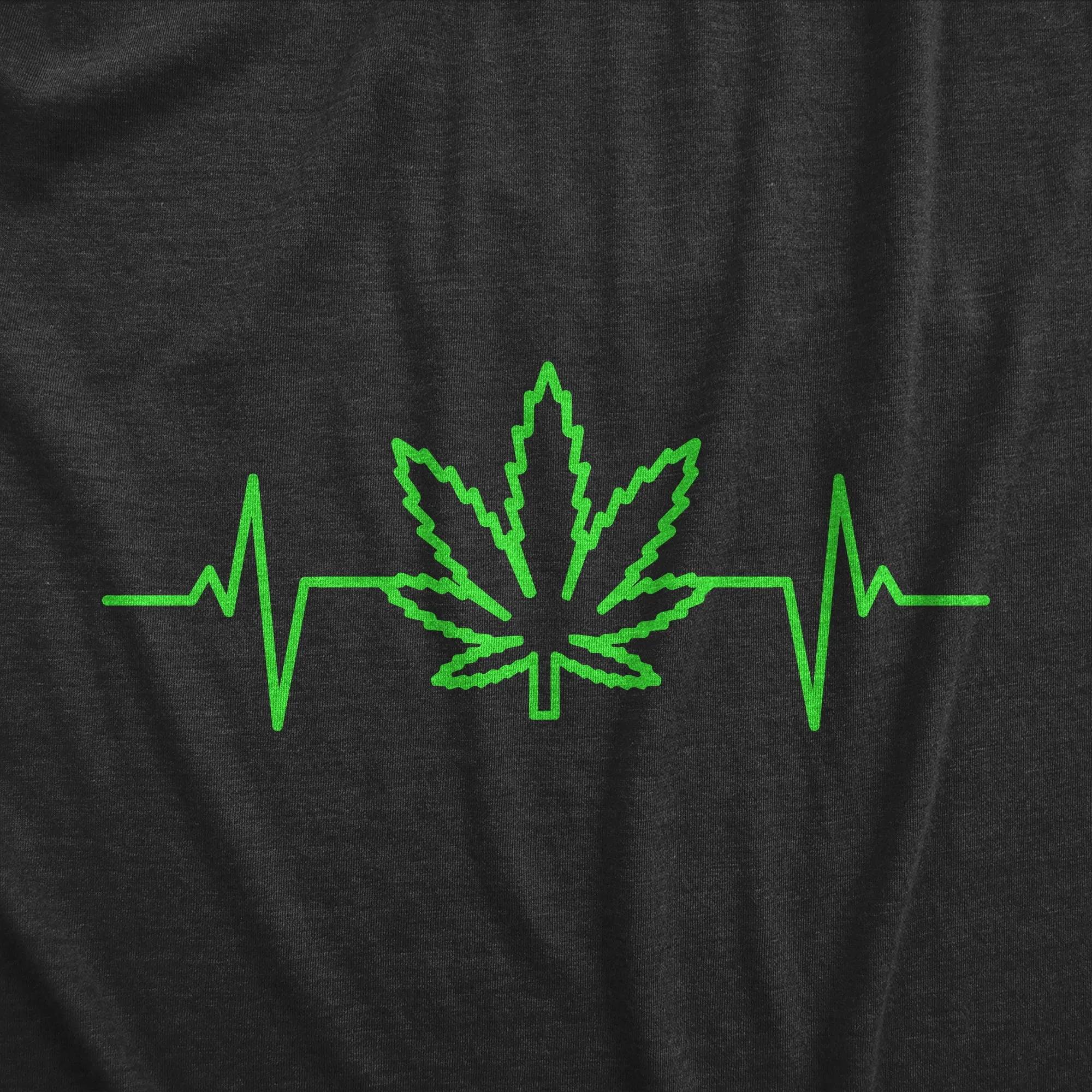 Pot Leaf Heart Beat Men's T Shirt sold by Crazy Dog T-Shirts product image thumbnail 2