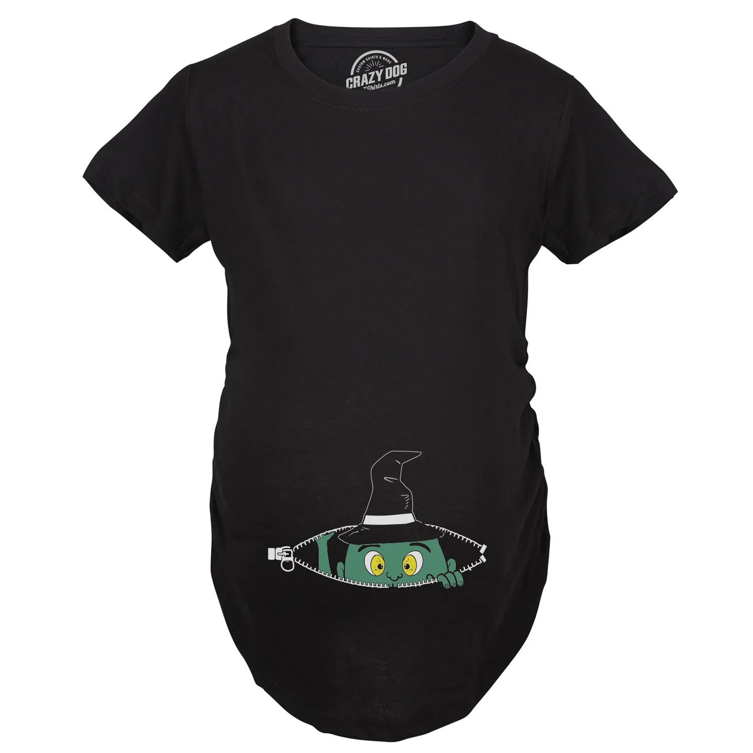 Peeking Witch Maternity T Shirt sold by Crazy Dog T-Shirts product image thumbnail 3