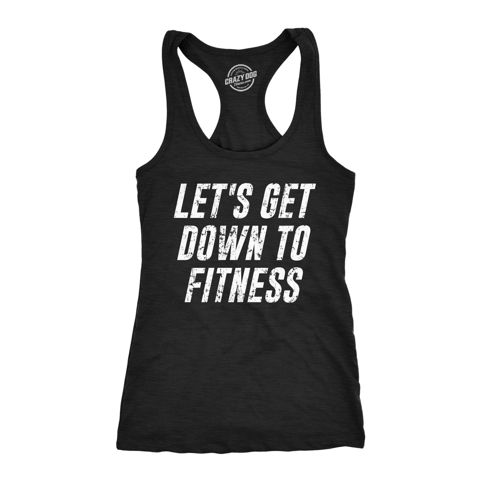 Let's Get Down To Fitness Women's Tank Top sold by Crazy Dog T-Shirts product image thumbnail 3