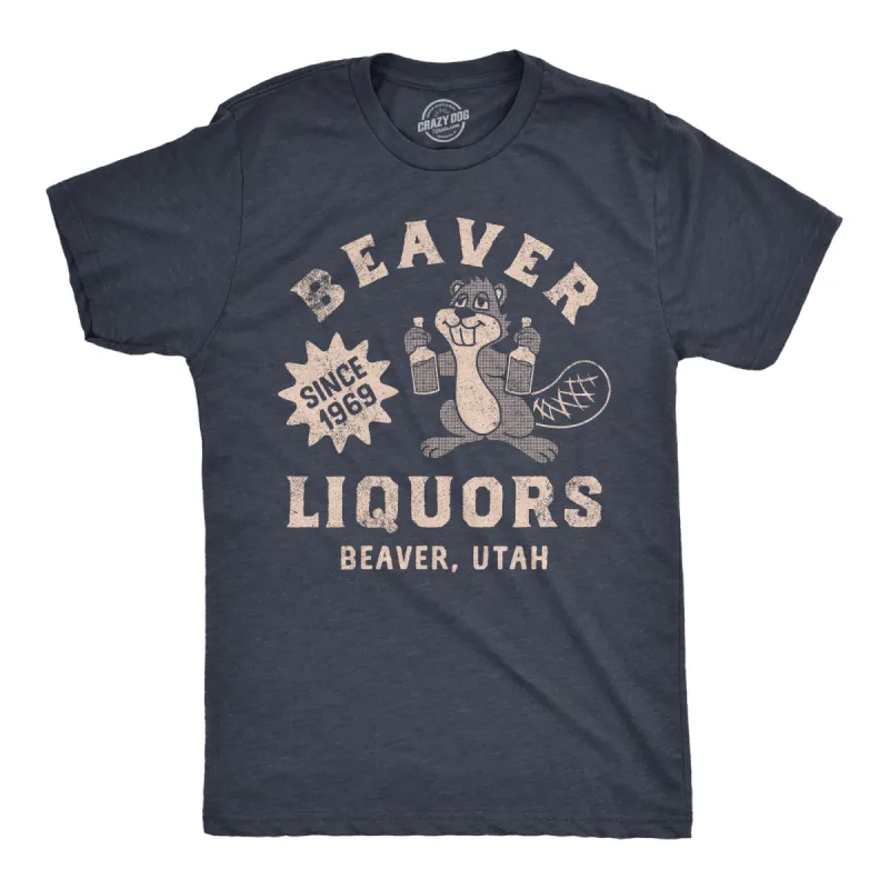 Beaver Liquors Men's T Shirt sold by Crazy Dog T-Shirts