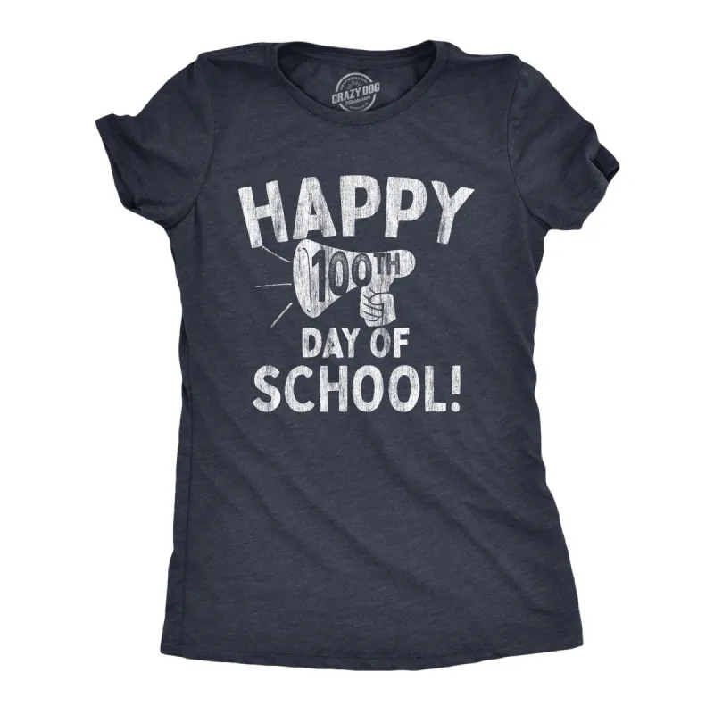 Happy 100th Day of School Women's T Shirt sold by Crazy Dog T-Shirts