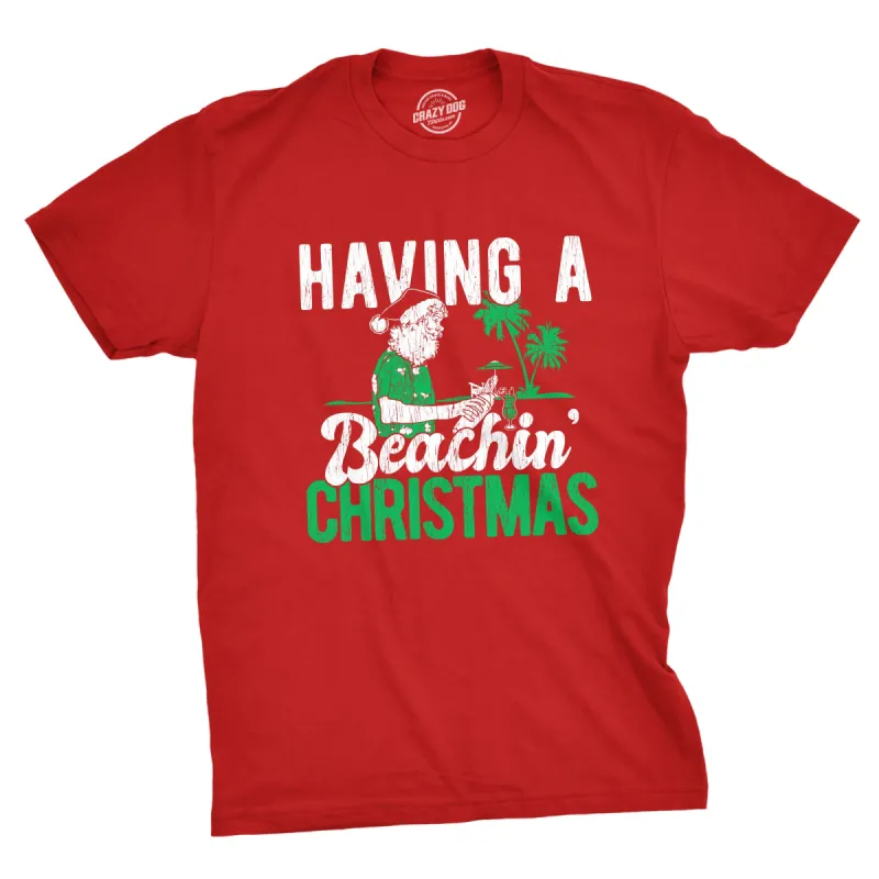Having A Beachin Christmas Men's T Shirt sold by Crazy Dog T-Shirts