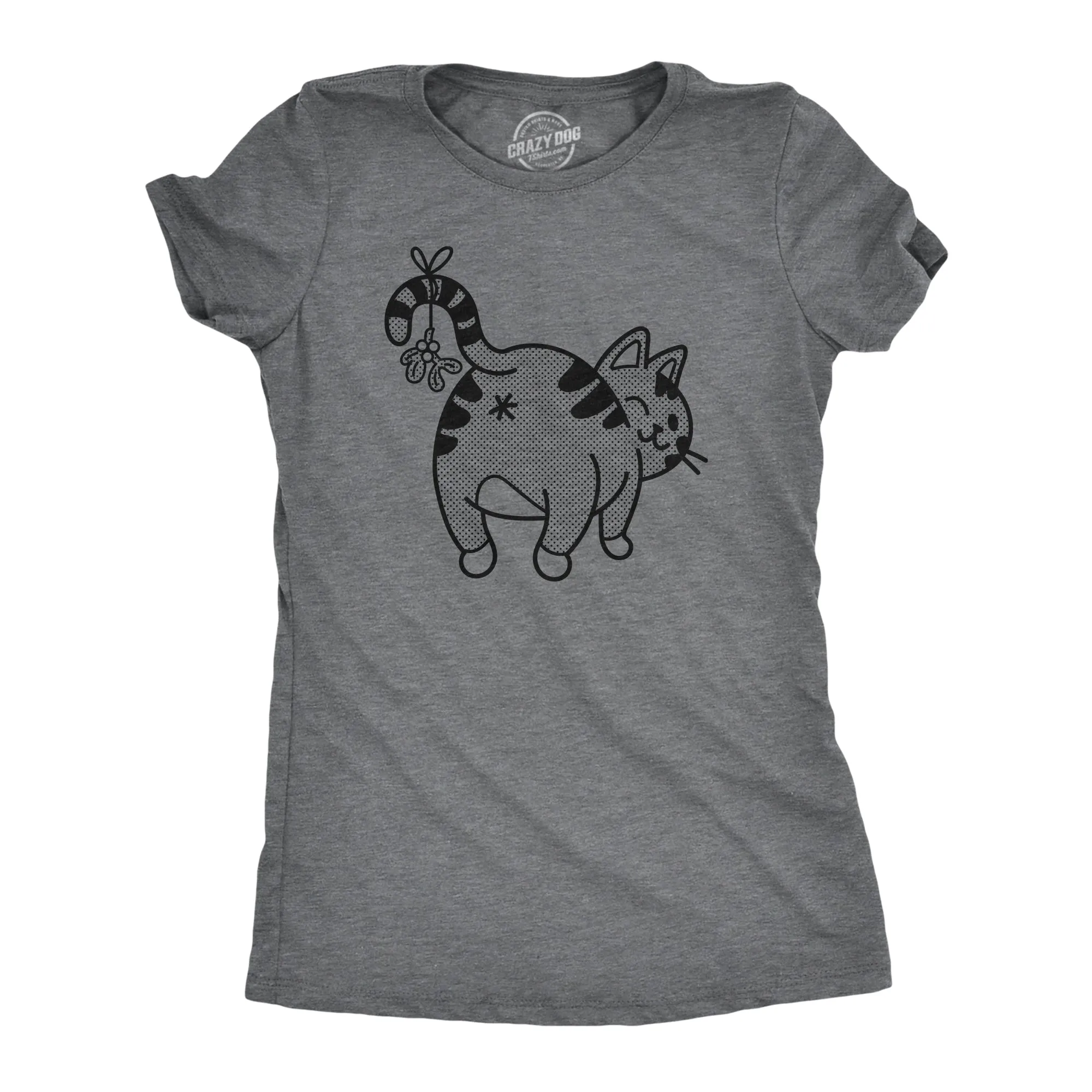 Mistletoe Cat Butt Women's T Shirt sold by Crazy Dog T-Shirts