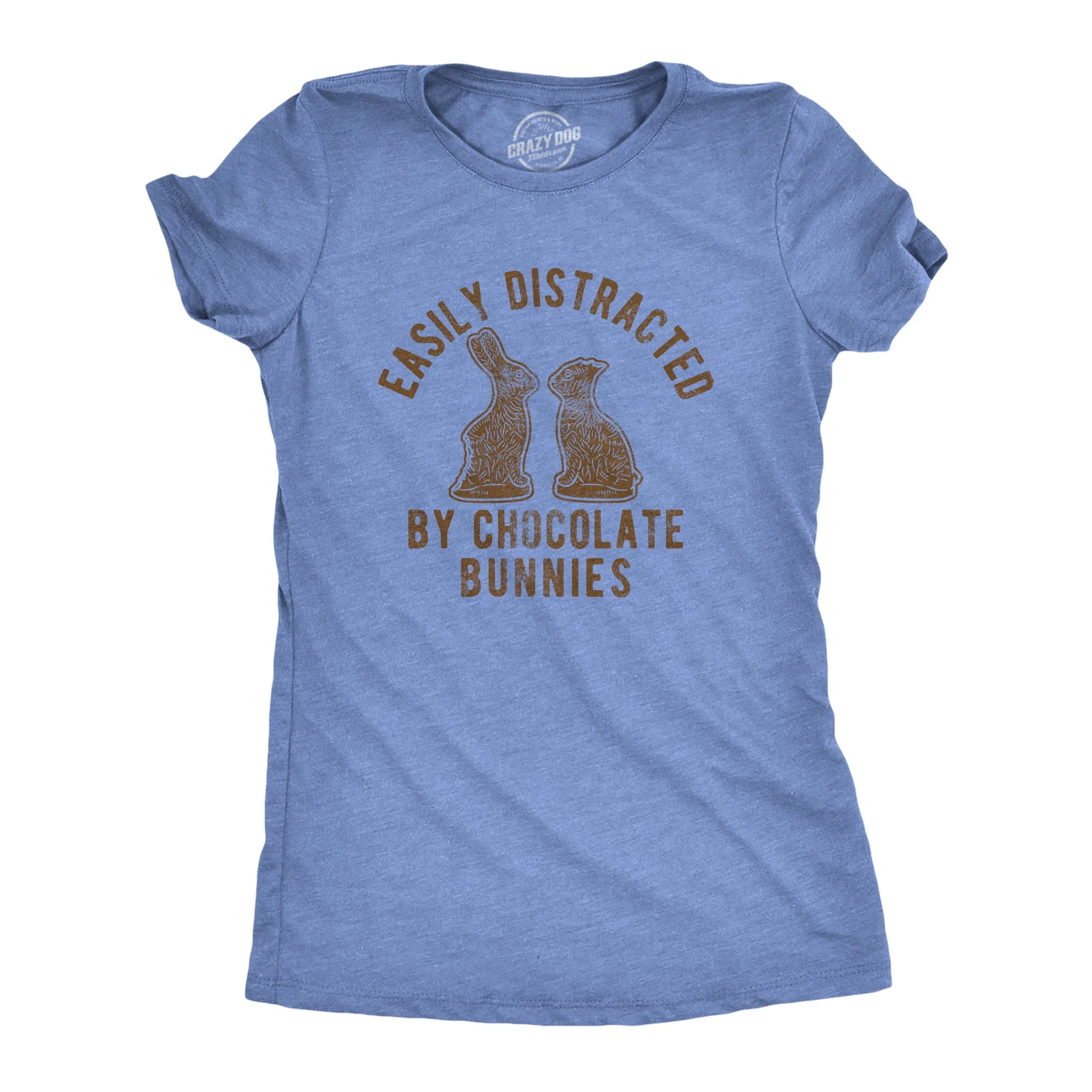 Easily Distracted By Chocolate Bunnies Women's T Shirt sold by Crazy Dog T-Shirts
