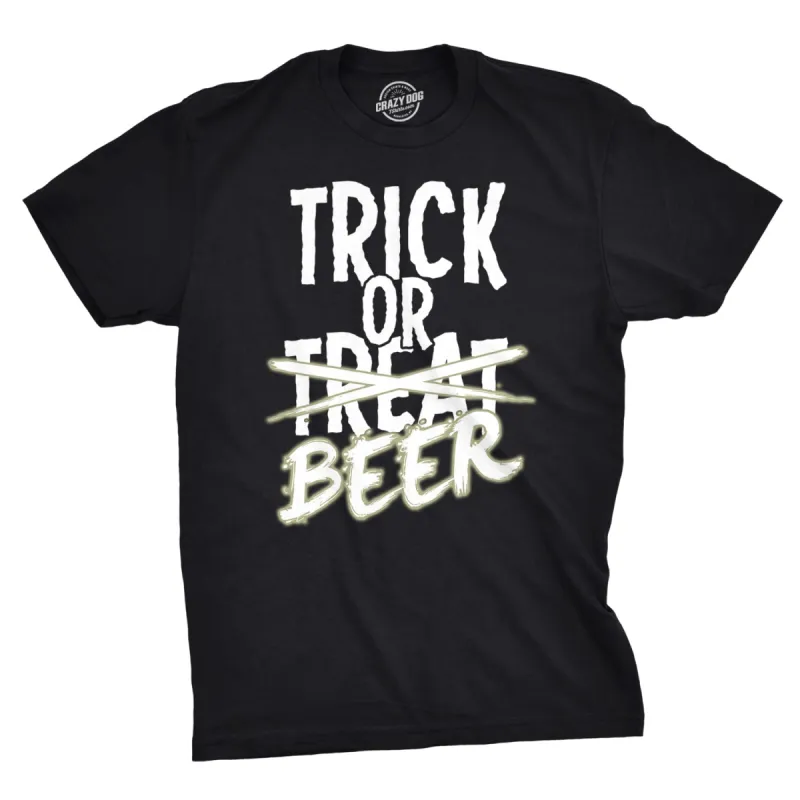 Trick Or Beer Glow Men's T Shirt sold by Crazy Dog T-Shirts