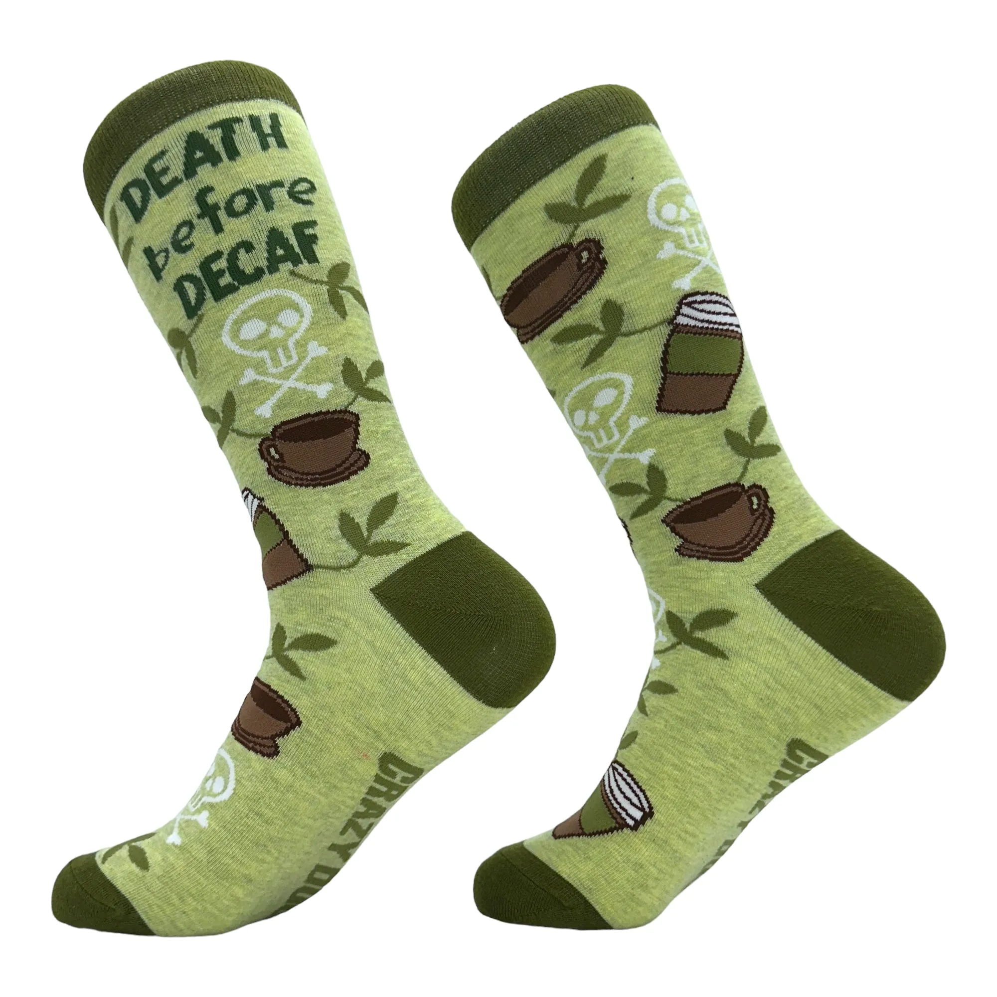 Women's Death Before Decaf Socks sold by Crazy Dog T-Shirts product image thumbnail 2
