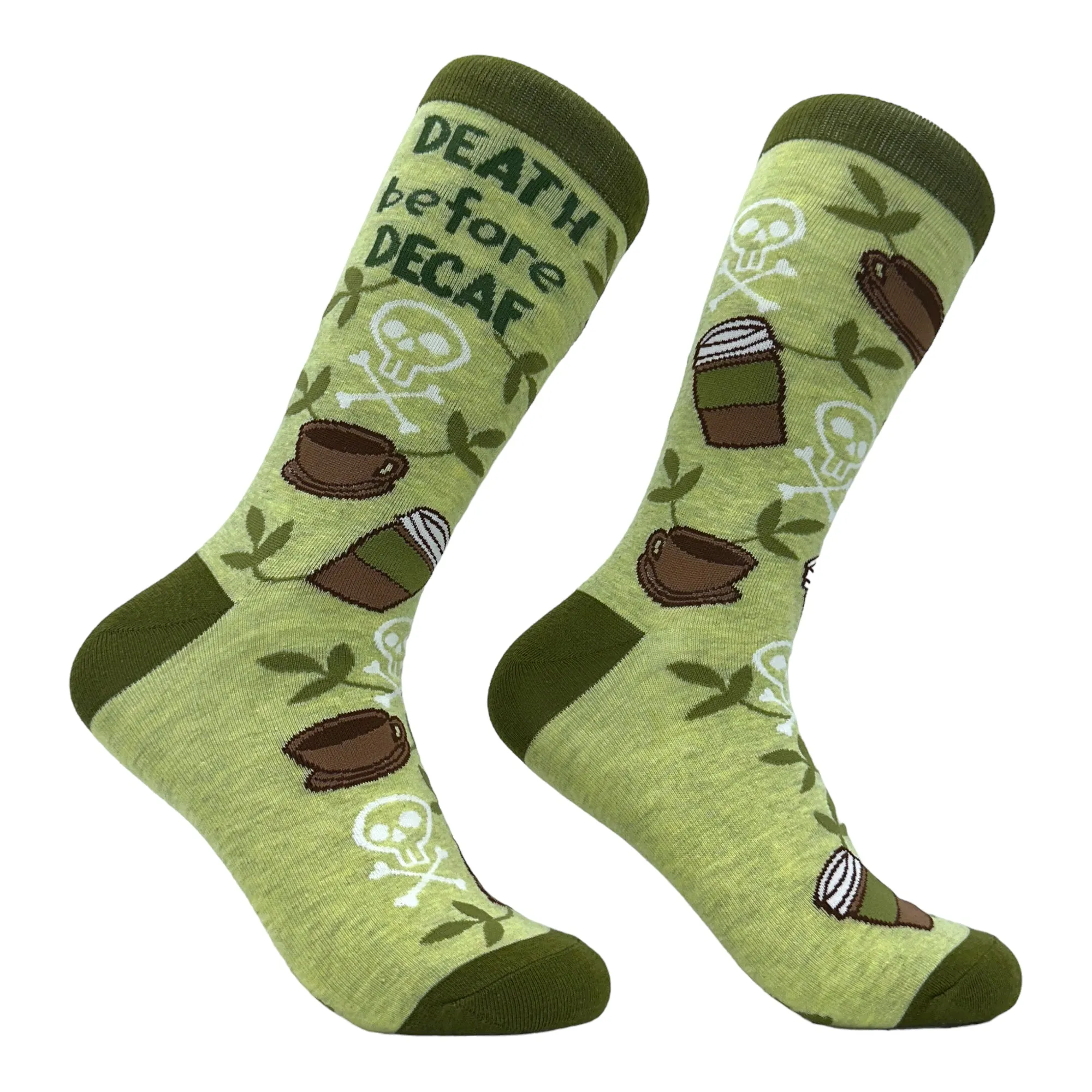 Women's Death Before Decaf Socks sold by Crazy Dog T-Shirts