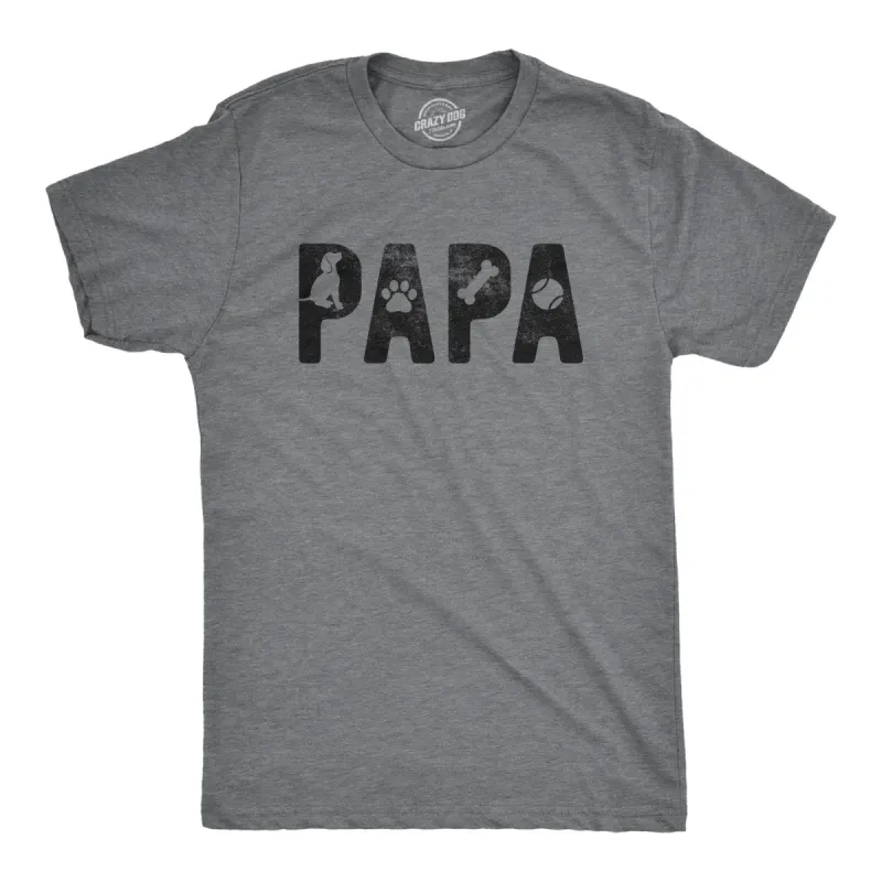 Papa Dog Men's T Shirt sold by Crazy Dog T-Shirts