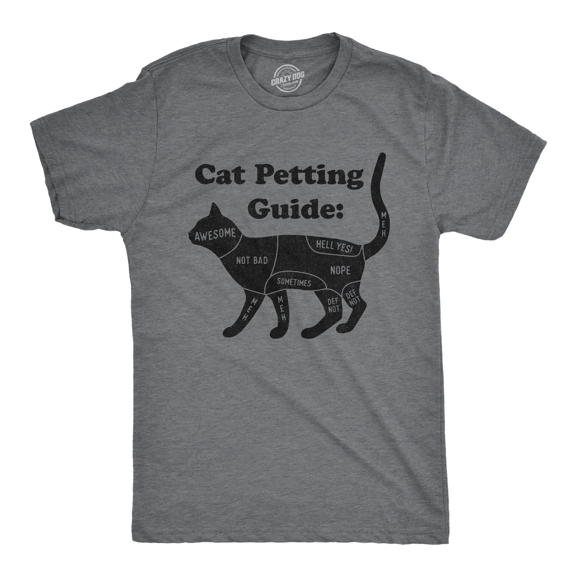 Cat Petting Guide Men's T Shirt sold by Crazy Dog T-Shirts