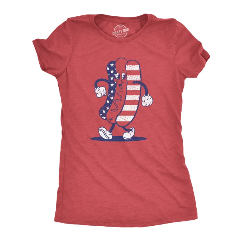 Fourth Of July Hotdog Women's T Shirt sold by Crazy Dog T-Shirts
