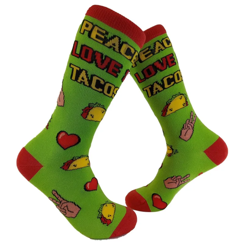 Womens Peace Love And Tacos Socks sold by Crazy Dog T-Shirts