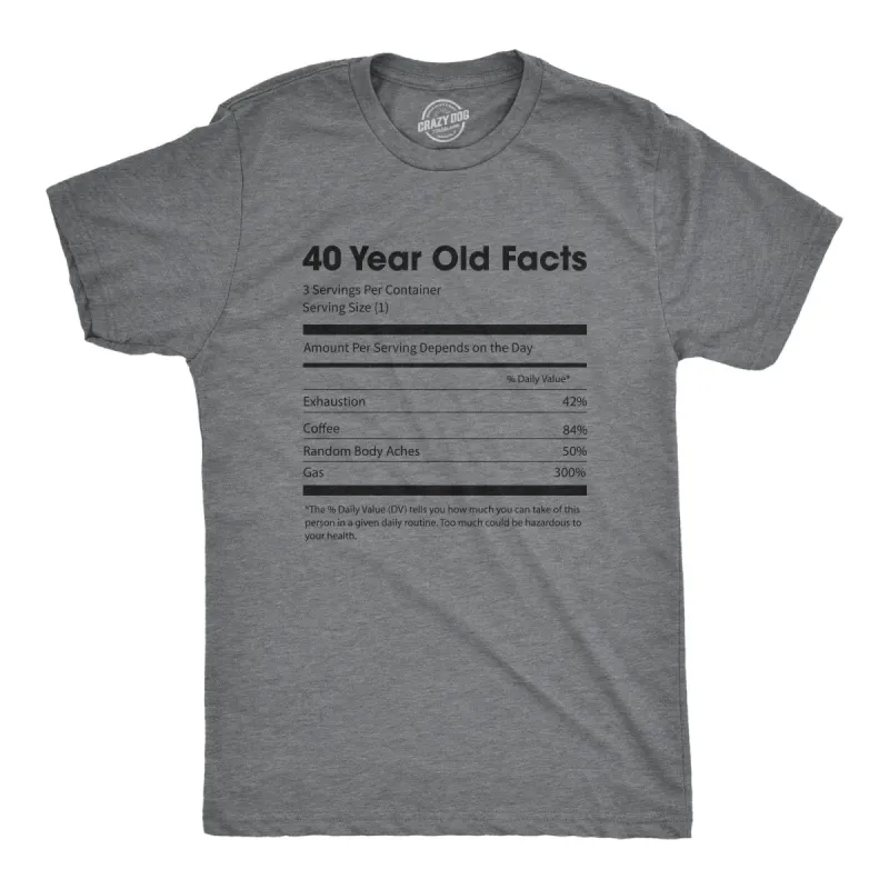 40 Year Old Facts Men's T Shirt sold by Crazy Dog T-Shirts