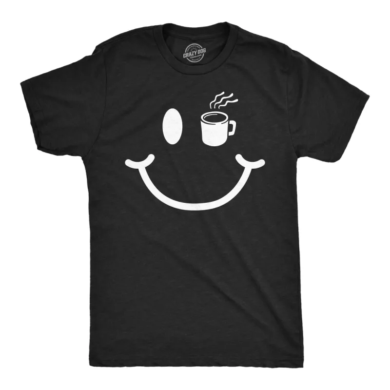 Coffee Cup Smiling Face Men's T Shirt sold by Crazy Dog T-Shirts
