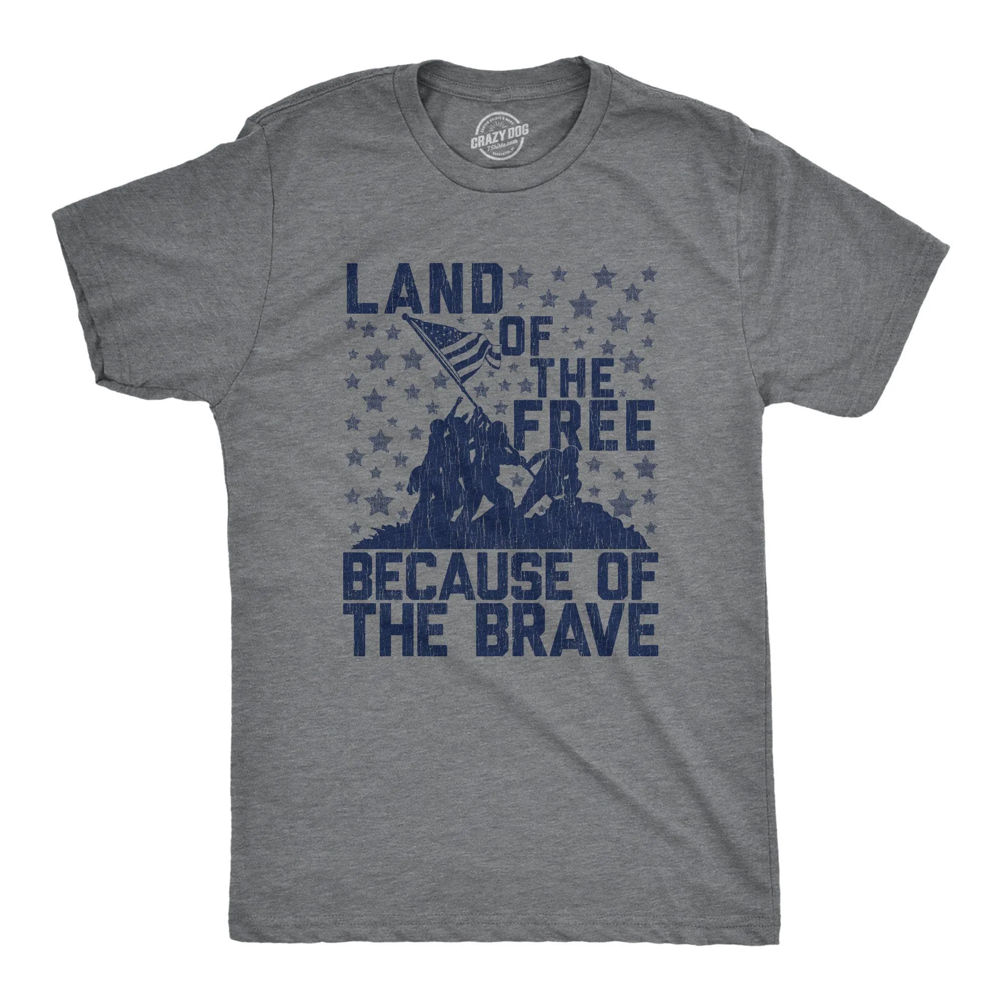 Land Of The Free Because Of The Brave Men's T Shirt sold by Crazy Dog T-Shirts
