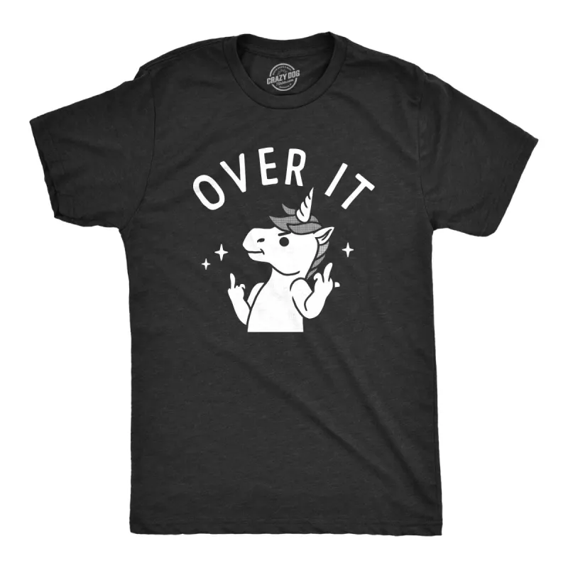 Over It Unicorn Men's T Shirt sold by Crazy Dog T-Shirts