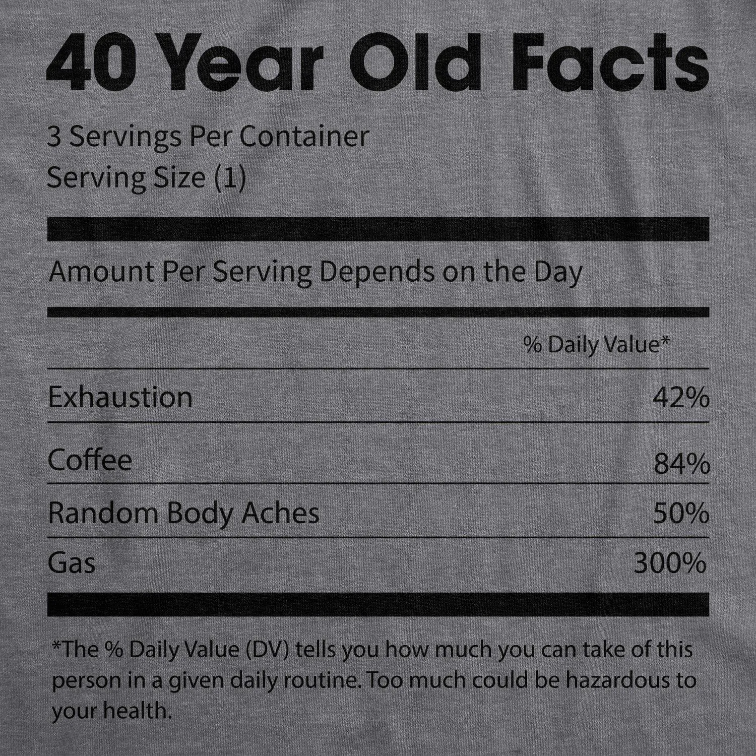 40 Year Old Facts Women's T Shirt sold by Crazy Dog T-Shirts product image thumbnail 2