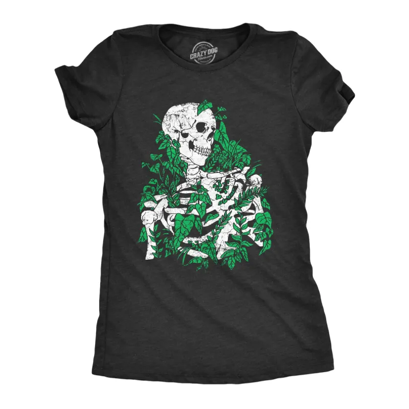 Skeleton Overgrown Plants Women's T Shirt sold by Crazy Dog T-Shirts