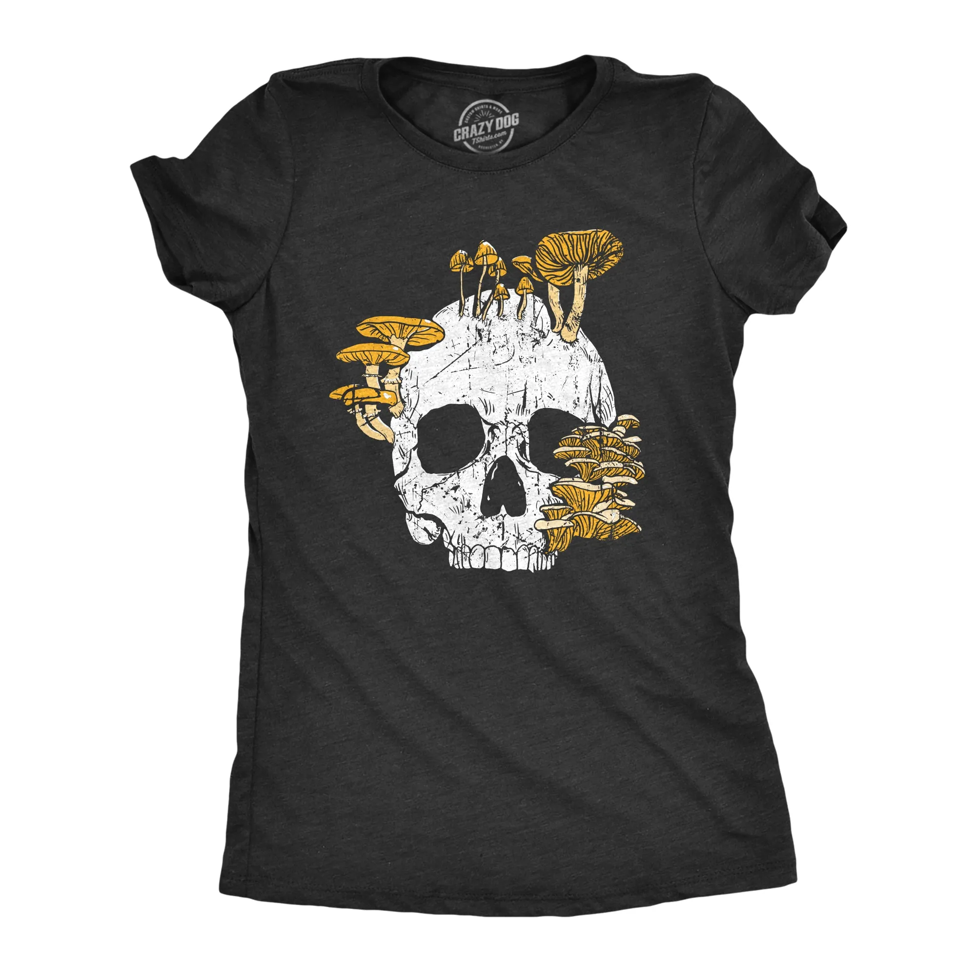 Mushroom Skull Women's T Shirt sold by Crazy Dog T-Shirts