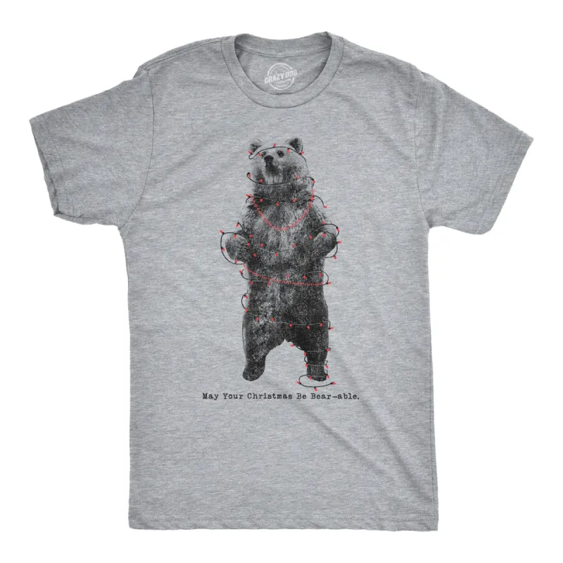 May Your Christmas Be Bear-Able Men's T Shirt sold by Crazy Dog T-Shirts