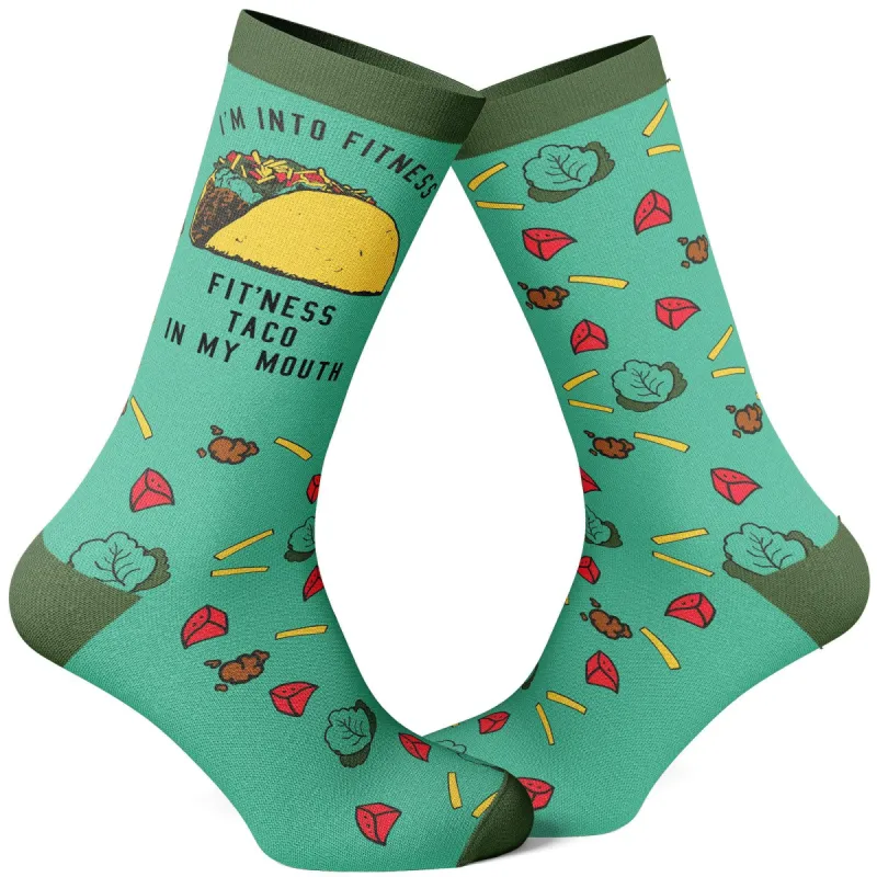 Womens Fitness Taco In My Mouth Socks sold by Crazy Dog T-Shirts